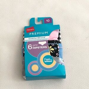 Hanes Girl's Hipsters Panties 6-pack Size 10